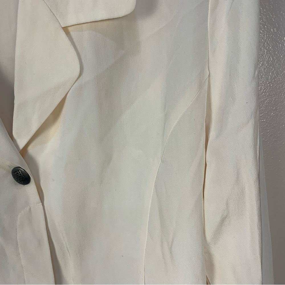 Christie & Jill VTG 100% Silk Cream Jacket Blouse - Picture 2 of 13